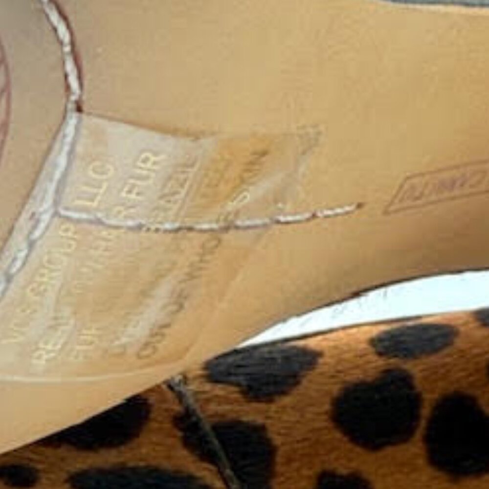 Vince Camuto Calf Hair Leopard Print Block Heel Pumps Size 11M - Picture 14 of 15